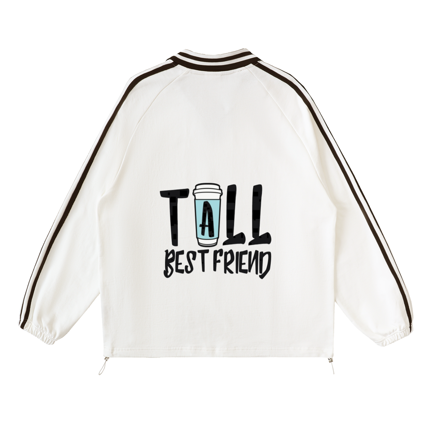 Contrast Striped Lapel Collar Sweatshirt